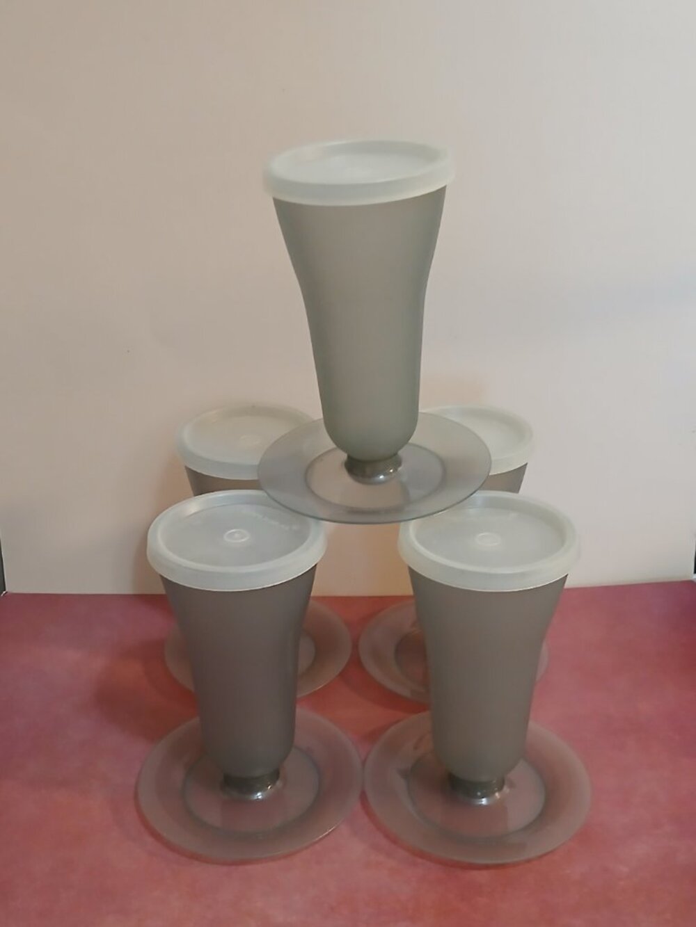 Set of 1970s Tupperware Parfait/Gelatin/Ice Cream Cups with Lids